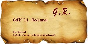 Gáli Roland névjegykártya